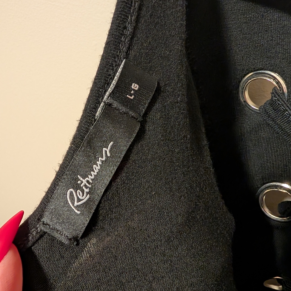 Reitmans Black Maxi Dress with Lace-Up Detail - Picture 4 of 4